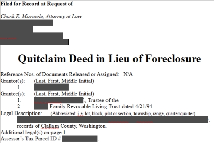 What is the deed in lieu of foreclosure process?